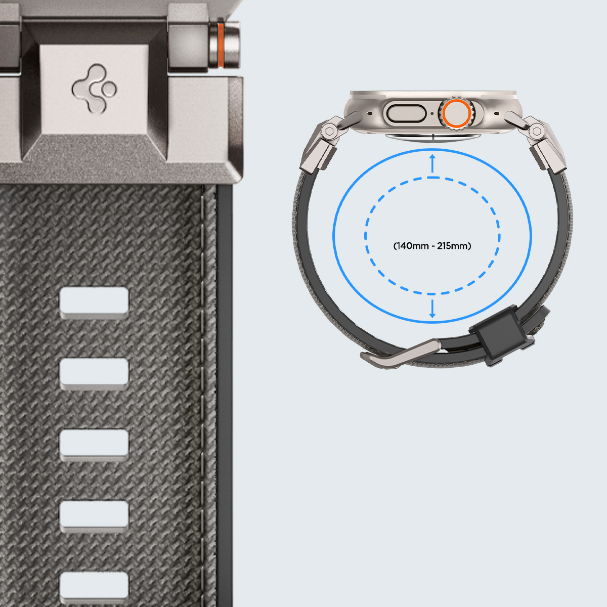 Pasek Spigen DuraPro Armor Band do Apple Watch 49/46/45/44 mm, szary